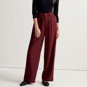 Madewell The Neale Straight-Leg Drapeweave Pant in Cabernet Size 2